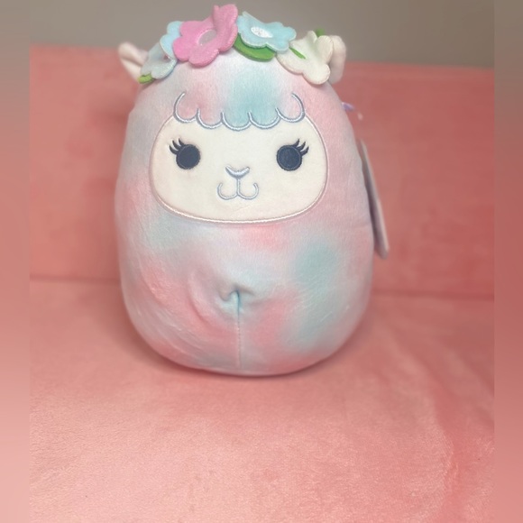 ON HOLD! NWT Squishmallows 8" Arabella the Llama Flower Headband Animal Squad - Picture 1 of 4